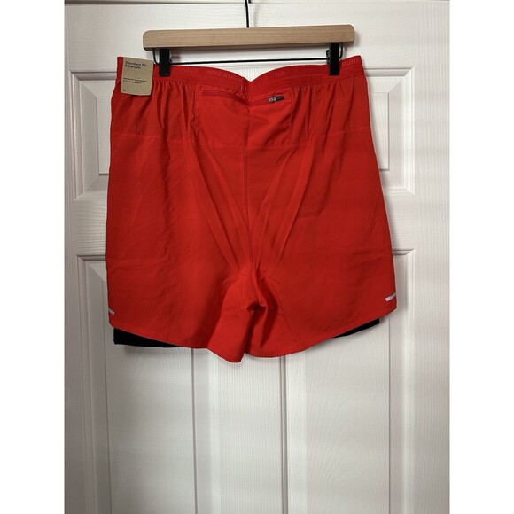 Size XLT Nike Stride DM4757-657 Mens Dri-Fit 5" Hybrid Running Shorts Red Black - Picture 2 of 4